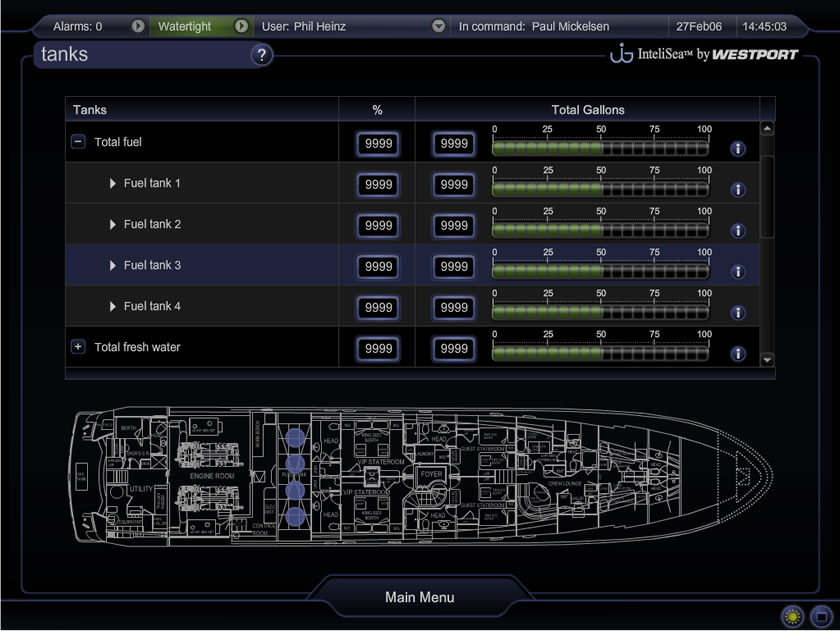 InteliSea Tanks Screen Image
