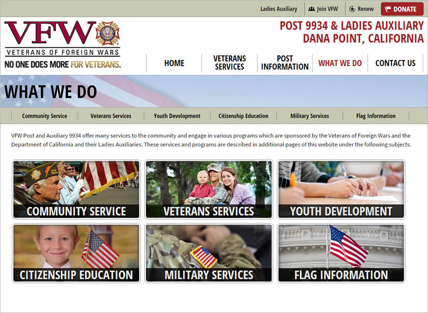 VFW What We Do Screen Image